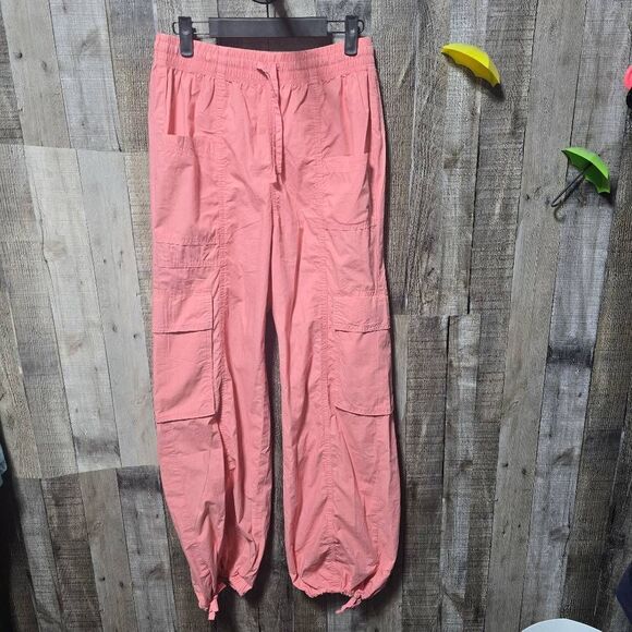 Aerie High Waisted Go-For-It Baggy Cargo Pant Spicy Coral - Picture 1 of 4